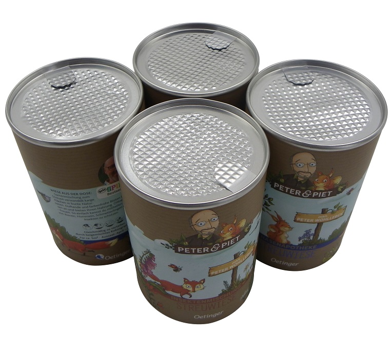 Good Airtight Paper Cans with Aluminum Foil Easy Peel Off Lids