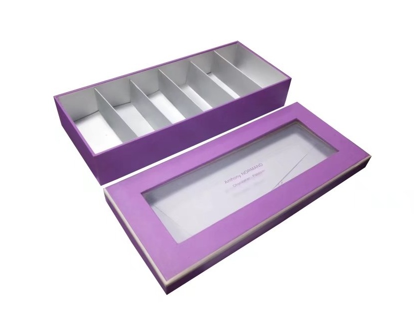 Rectangle Paper Rigid Box For Chocolate Chips Packaging with Clear Window