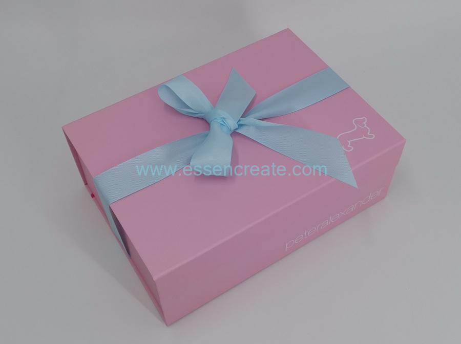 Foldable Magnetic Gift Box with Ribbon