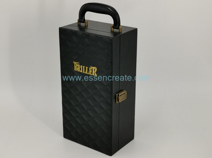 Thread Black Leather Wine Packing Box