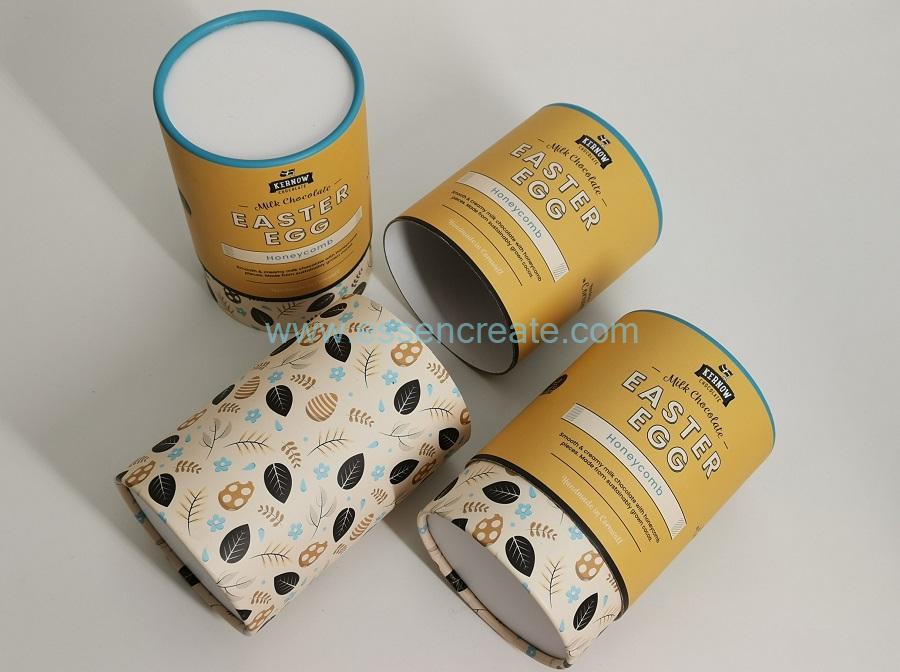 Curled Edge Cylinder Chocolate Cans Packaging