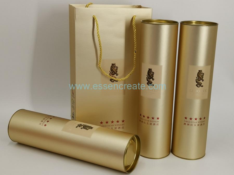 Wine Packaging Tube with Metal End