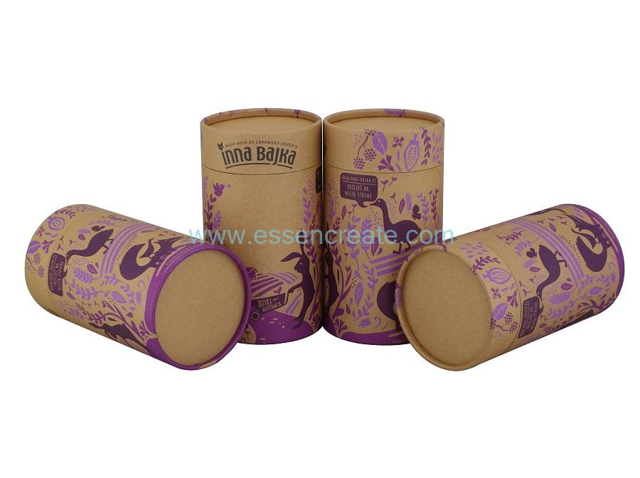 White Kraft Paper Printing Aluminum Liner Round Box