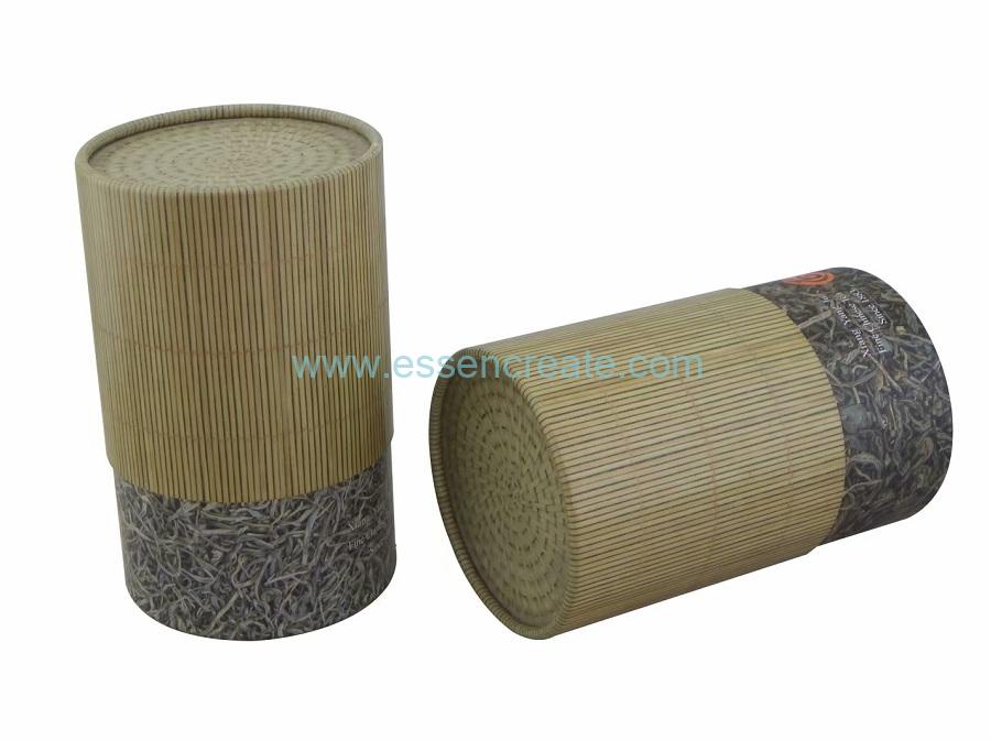 Two Pieces Telescopic White Card Paper Tea Tube