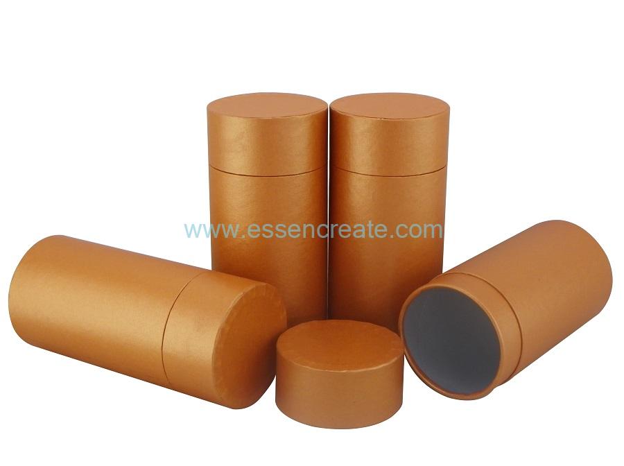 Bright Orange Paper Tube with Flat Edge Lid