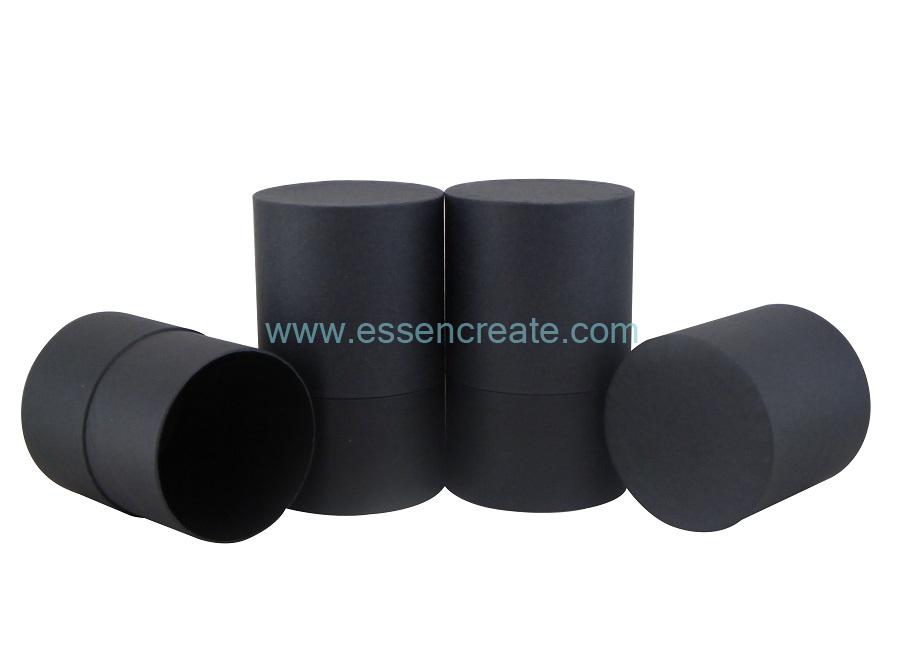 Flat Top and Bottom Black Paper Cardboard Tube