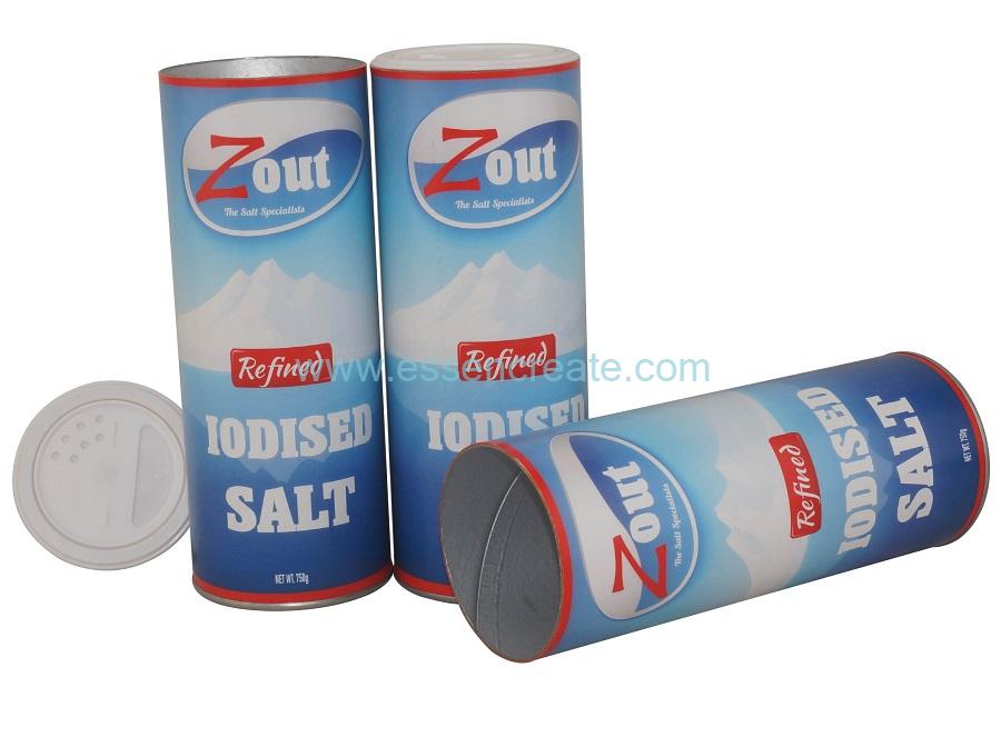 Iodised Salt Spice Paper Packaging Tube with Dispenser
