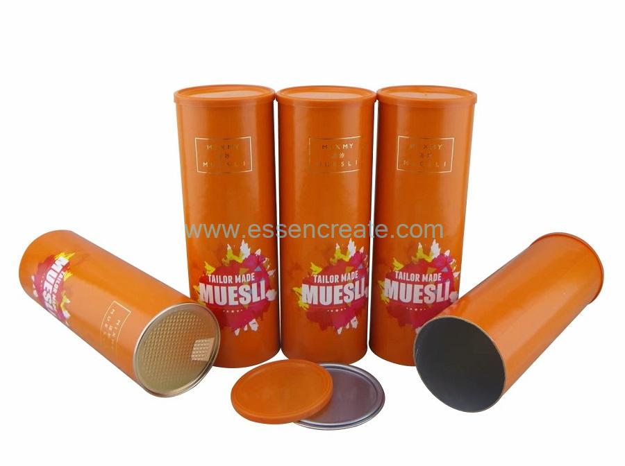 Al EOE Food Grade Paper Oatmeal Packaging Tube 