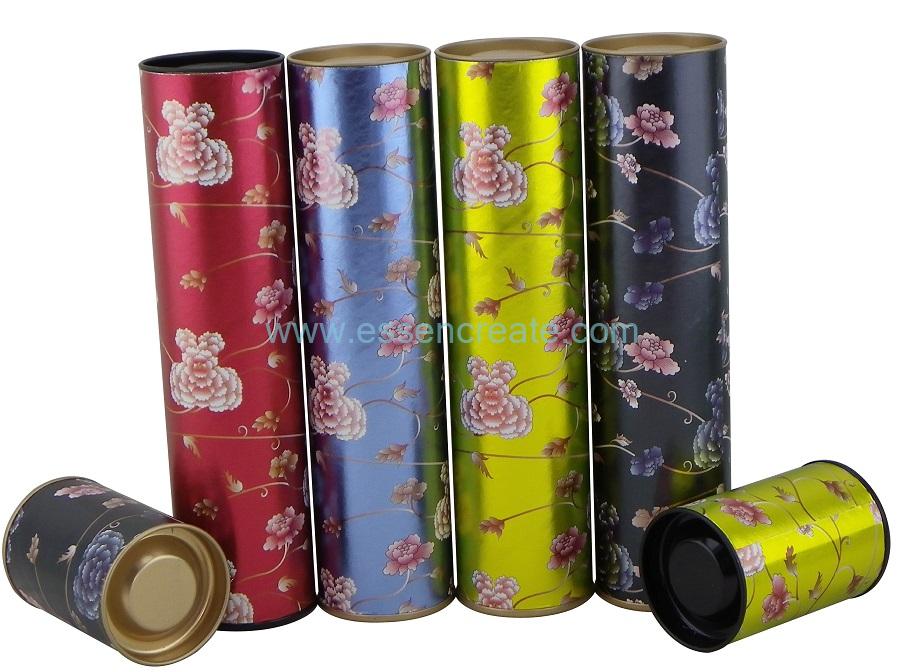 Tinplate Buckle Lid Scented Tea Packaging Paper Tube