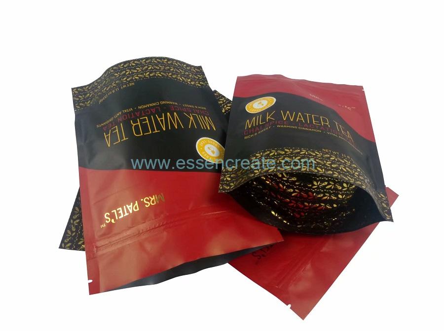 Zipper Top Sealing Tea Packaging Aluminum Foil Bag 