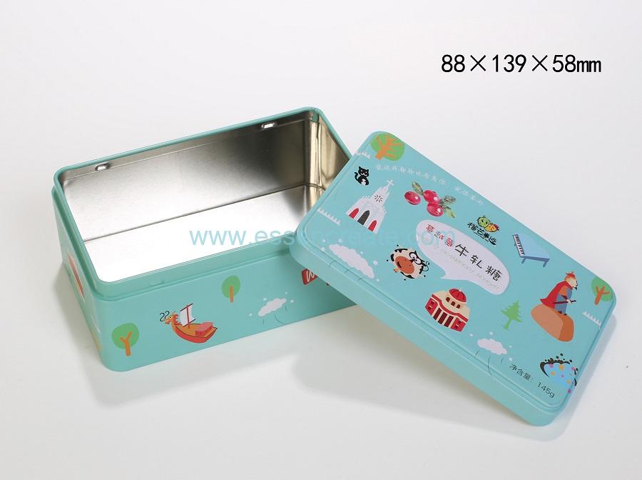 Food Grade Square Box Nougat Packaging Metal Tin Cans