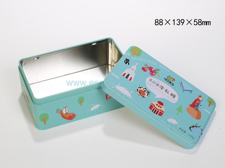 Food Grade Square Box Nougat Packaging Metal Tin Cans