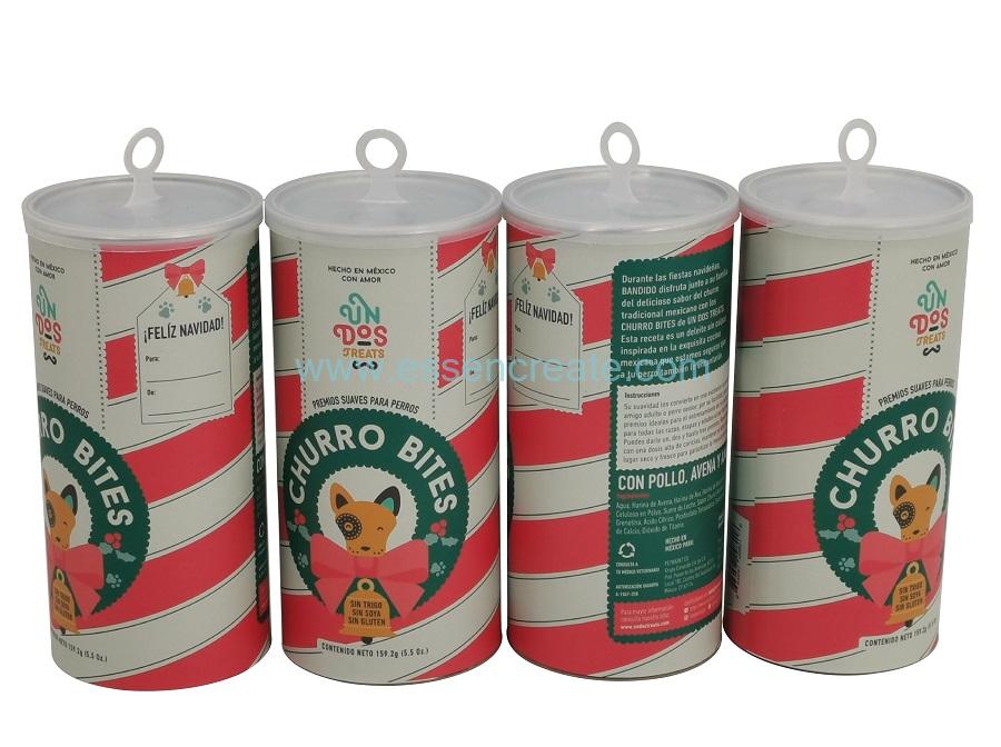 Food Powder Packaging Paper Canister with Plastic Hanger