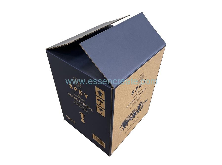 Six 70CL Whisky Packaging Colorful Corrugated Moving Shipping Cardboard Box