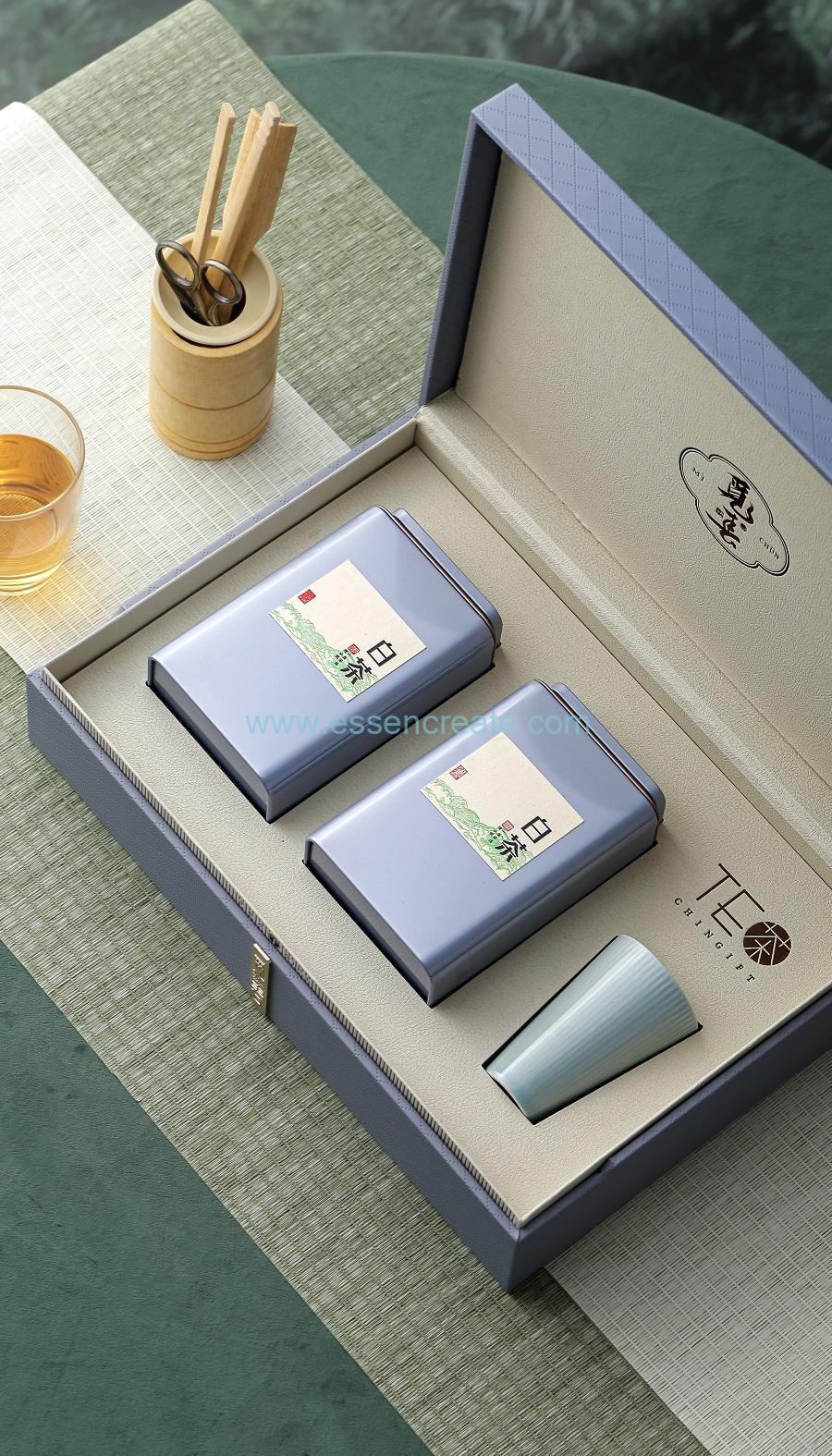 wooden tea box with round inserts