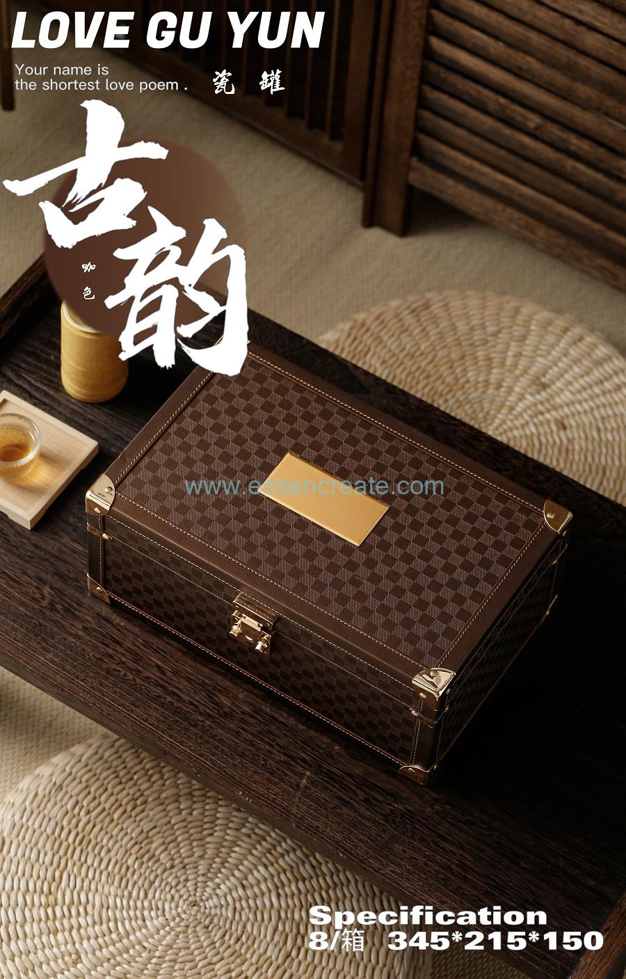 leather/velvet cylinder flower box with handle