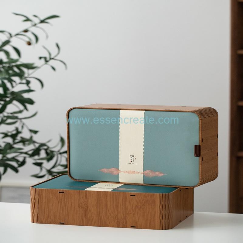Wholesale natural bamboo tea boxes with wooden storage