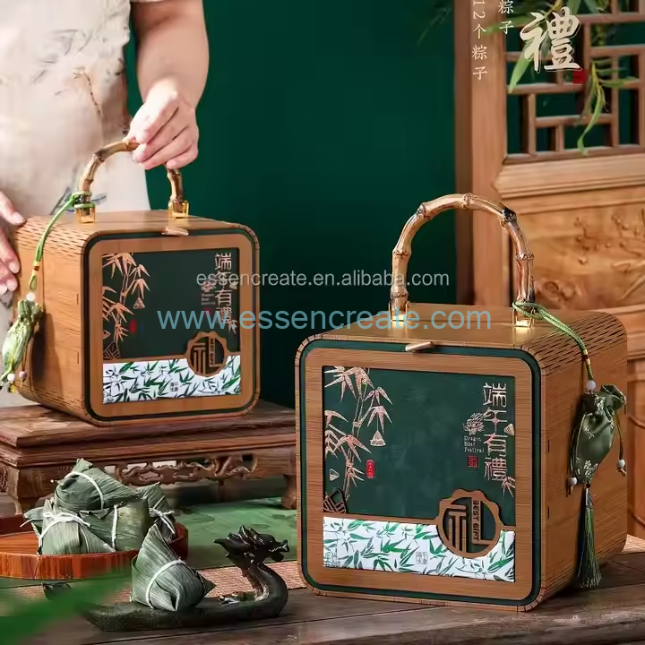  Chinese wooden zongzi packaging boxes 