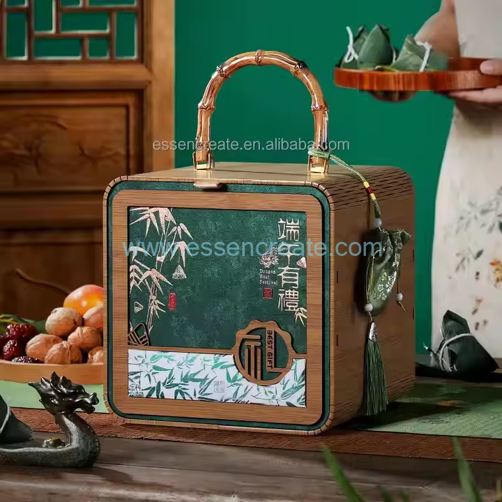 Luxury wooden zongzi gift boxes