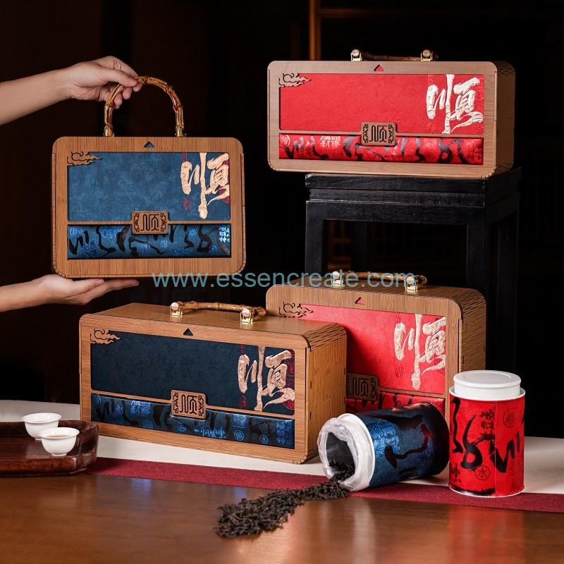 Exquisite hollow-carved wooden box tea packaging