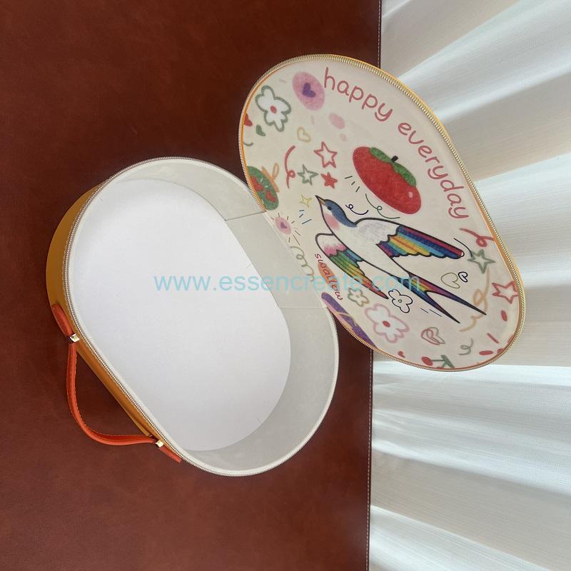 Oval portable storage box