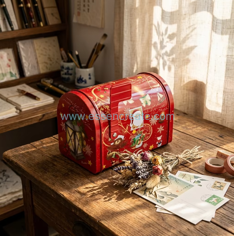 Christmas Mailbox Tin Box