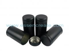 Matte Black Metal Food Grade Tea Tin Can