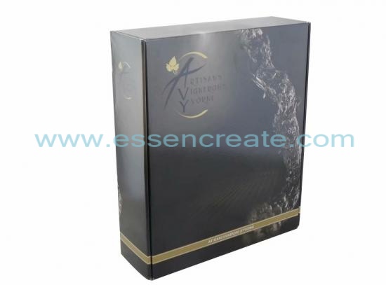 Three Wine Bottle Packaging Foldable Gift Box