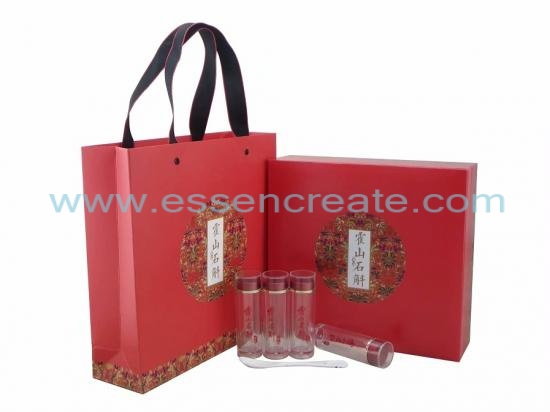 Glass Bottles and Spoon Packaging Gift Box