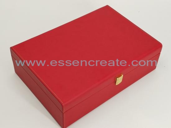 Two Wine Bottles Packing Leather Box