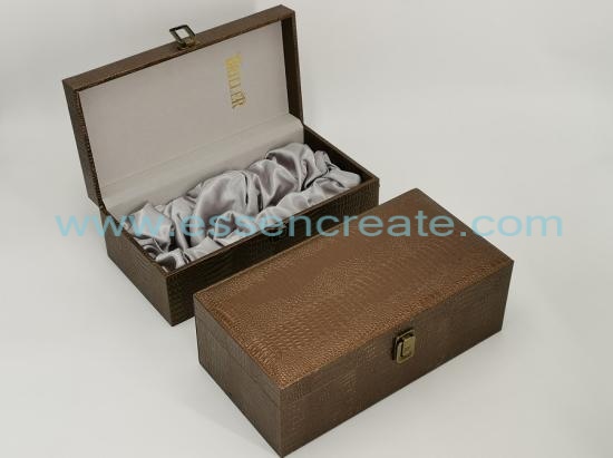 Crocodile Leather Wine Box Holders with Satin