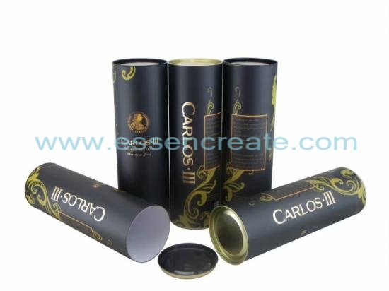 Paper Wine Tube with Metal End