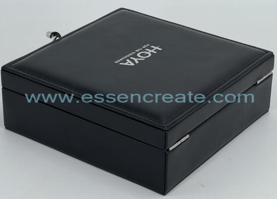 Black Clamshell PU Leather Glasses Packaging Box