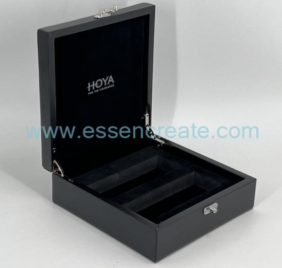 Black Clamshell PU Leather Glasses Packaging Box