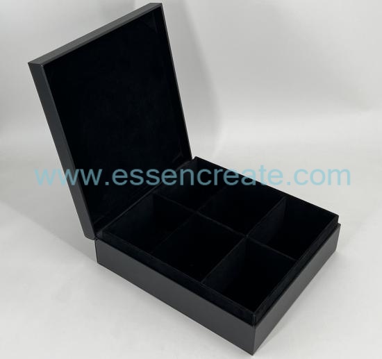 Black Watch Packaging Leather Gift Box with Paper Sleeve
