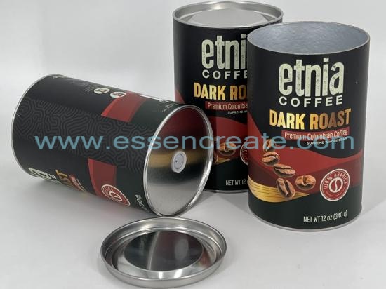 Paper Canister with Valve for Coffee Bean Packaging