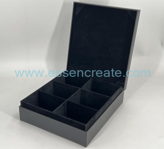 Black Watch Packaging Leather Gift Box with Paper Sleeve