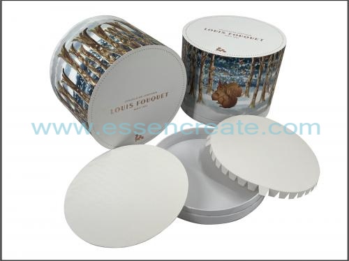 Round Cardboard Chocolate Pralines Packaging Box