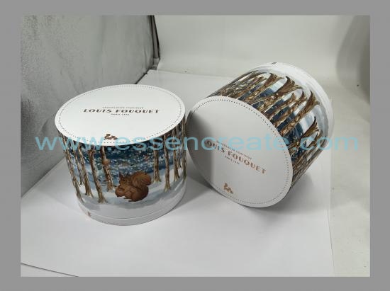 Round Cardboard Chocolate Pralines Packaging Box