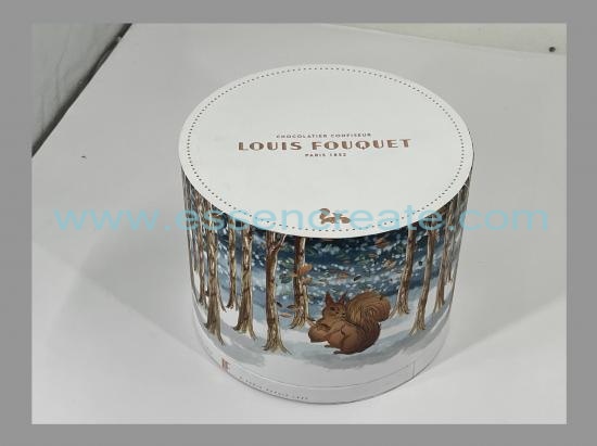 Round Cardboard Chocolate Pralines Packaging Box