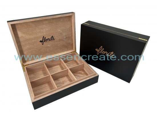 Wooden Tea Gift Display Box with Six Grids