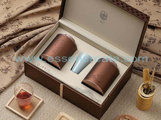Gift Box With Double Leather Jar