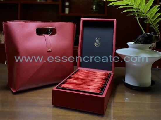   Custom Tea Leather With Tote Bag 18 Bubbles Horizontal