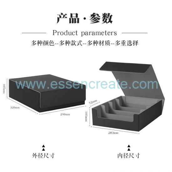 OEM Custom Printed PU Leather Card Case With 4 Slots,Magnetic Closure Deck Box For MTG TCG Sports Trading Cards