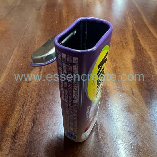 Custom Flip Top Rectangular Tin Box, Food Grade Slide Tin Can For Mint Candy Chewing Gum Packaging