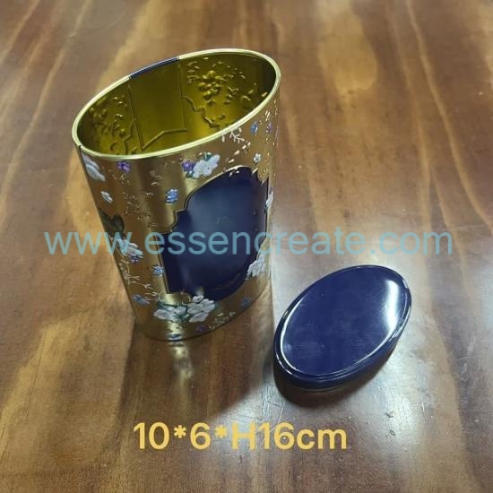 Luxury Flower Printed Cylindrical Metal Tin Container, Reusable Decorative Tin For Dry Goods Packing