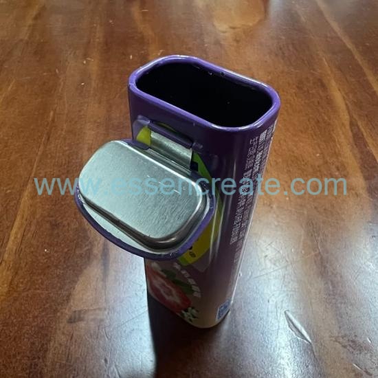 Custom Flip Top Rectangular Tin Box, Food Grade Slide Tin Can For Mint Candy Chewing Gum Packaging