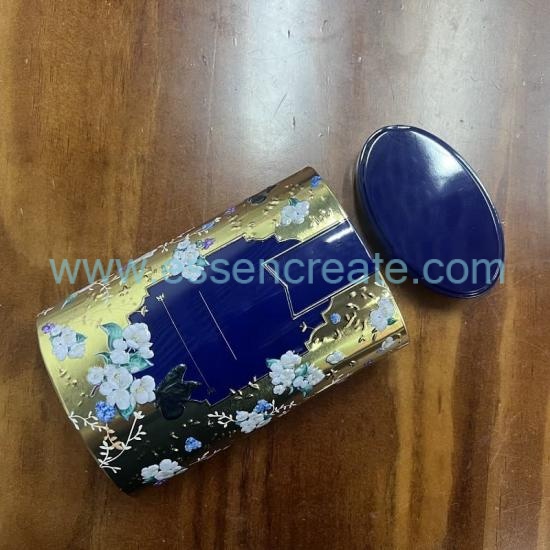 Luxury Flower Printed Cylindrical Metal Tin Container, Reusable Decorative Tin For Dry Goods Packing