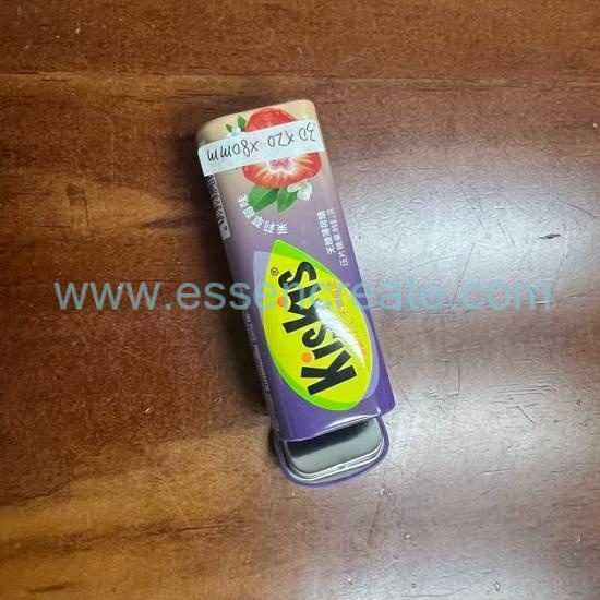 Custom Flip Top Rectangular Tin Box, Food Grade Slide Tin Can For Mint Candy Chewing Gum Packaging