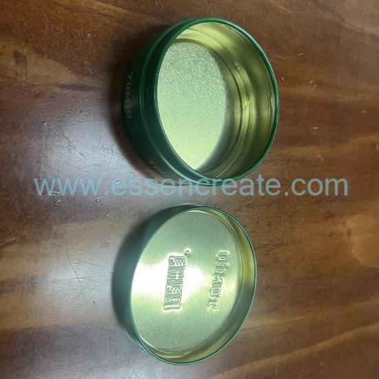 Small Round Metal Tin Canister With Separate Lid, Custom Printed Food Tin Box For Fruit Soft Candy, Chocolate Storage